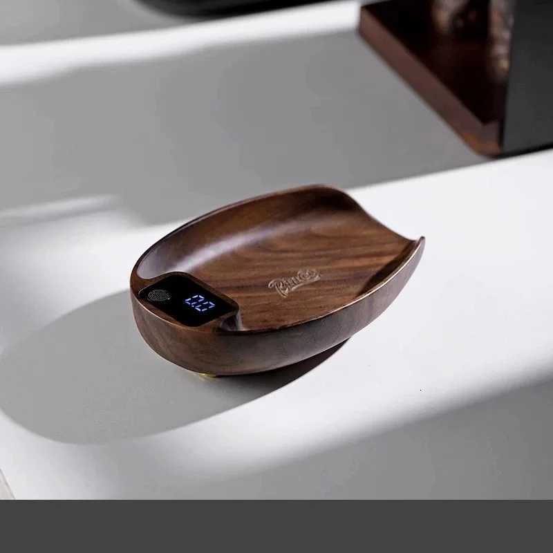 Wooden Walnut Color Tea Coffee Espresso Scale Weigh Digital Coffee Scale with Timer 01g 001oz Resolution 03 to 200g RechargeM251122
