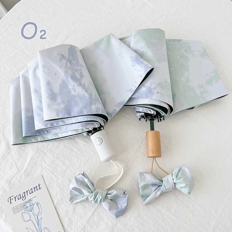 Three-fold sun umbrella vinyl sun protection manual folding umbrella sun rain dual-purpose womens ultraviolet protection smallM251122