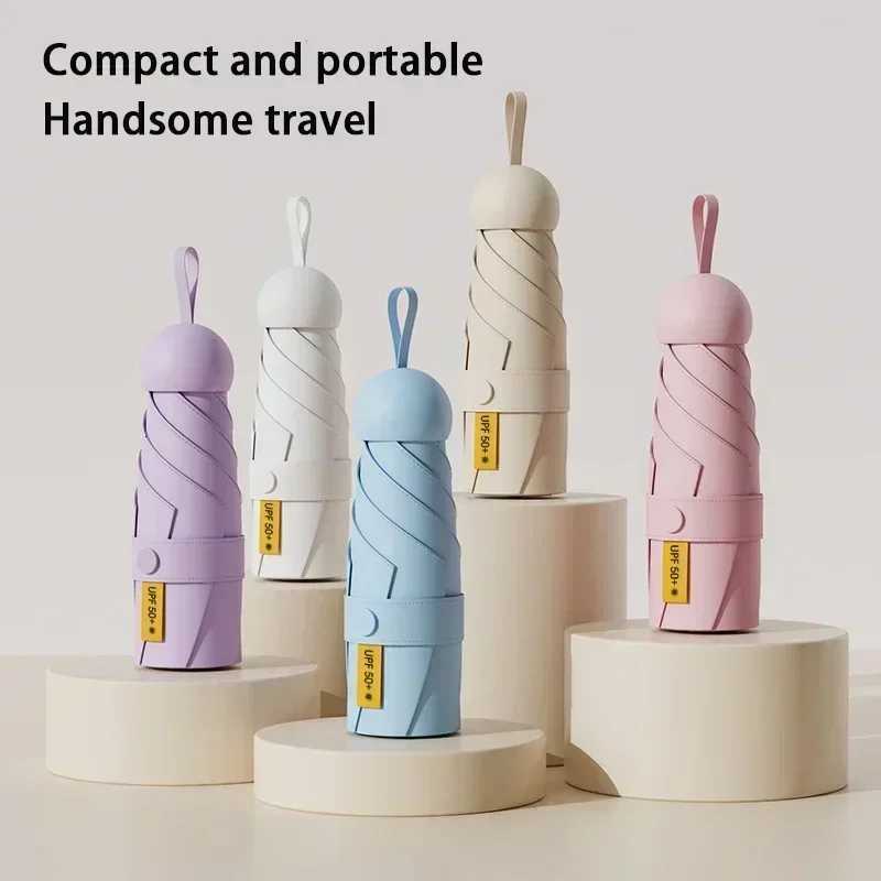 Small and Convenient 6-Bone Sunshade Umbrella with Black Glue Aluminum Alloy Windproof Umbrella Bone Sun Protection Index UPF50M251122