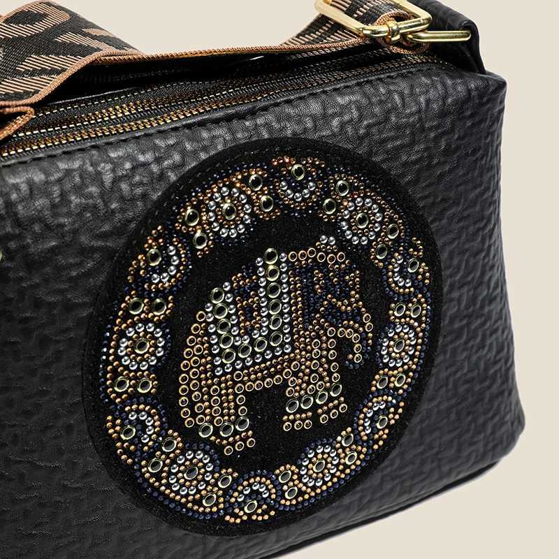 Cross-border autumn new Boston pillow bag - stylish versatile and fashionable single shoulder bag with Chinese style print - woT251122