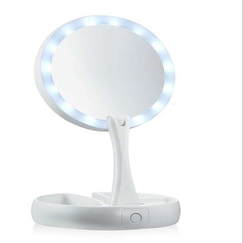 Foldable USB Charging or Battery Led Mirror Makeup White Vanity Cosmetic Mirror with Light 10X Magnifying Table Mirrors M251122