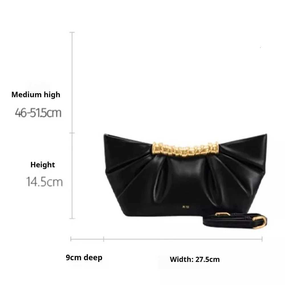JW PEI Leia French Style Pleated Shoulder Bag Mini Metal Chain Crossbody PurseElegant Banquet Evening Party Bag2025 New K251121
