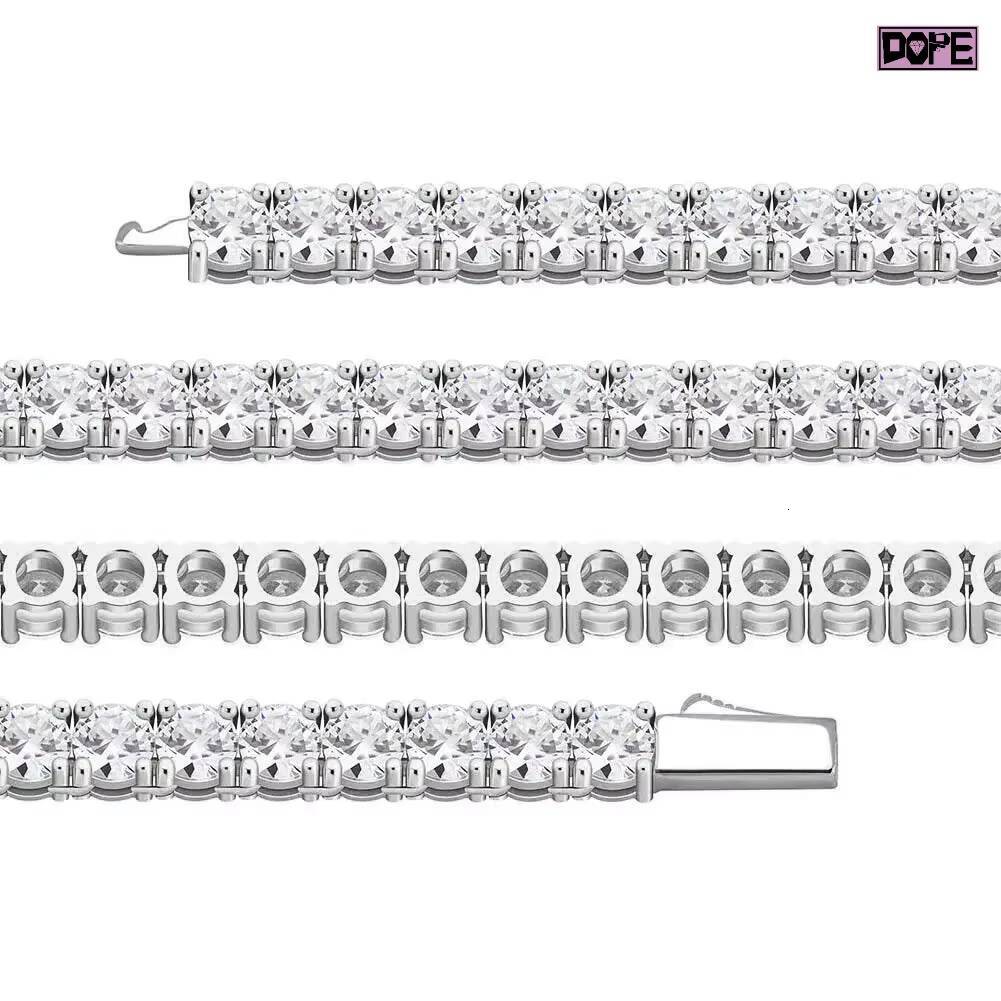Bling 4mm Moissanite Bracelet Sparkling Hiphop Rhodium Plated 925 Silver VVS Moissanite Tennis Bracelet