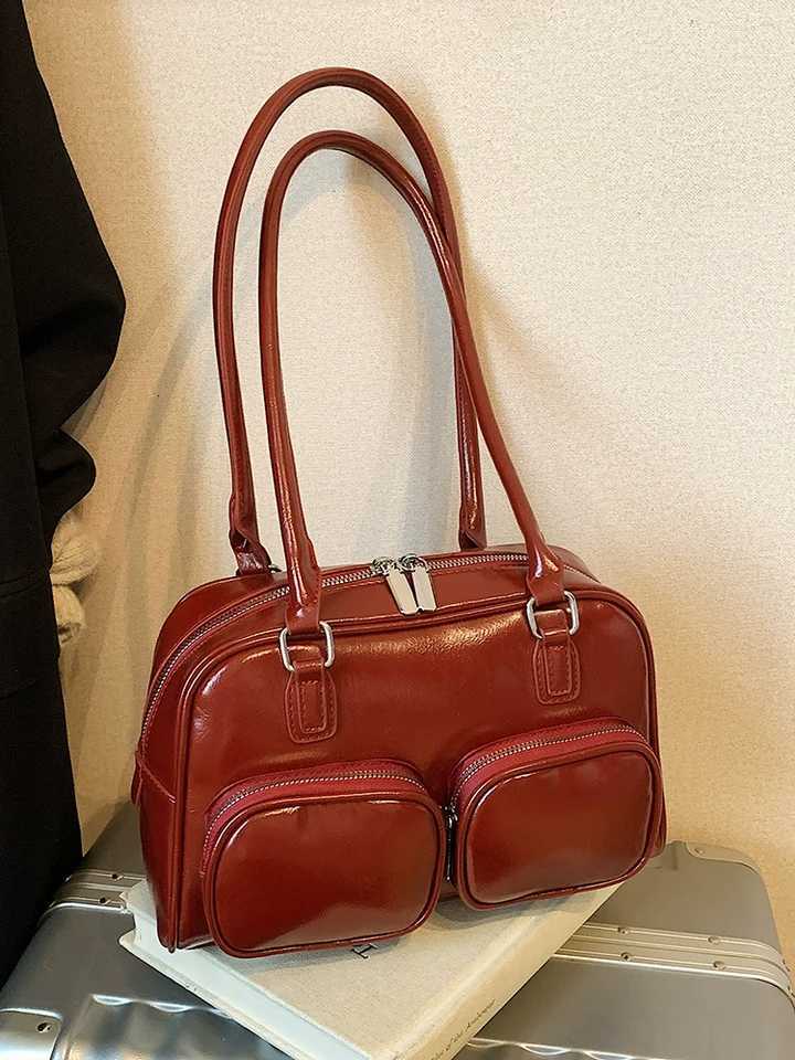 Luxury Brand Bowling Bags For Women Simple Shoulder Bags Ladies Commuting Armpit Totes Bag Versatile Multi pocket Pillow BagsT251122