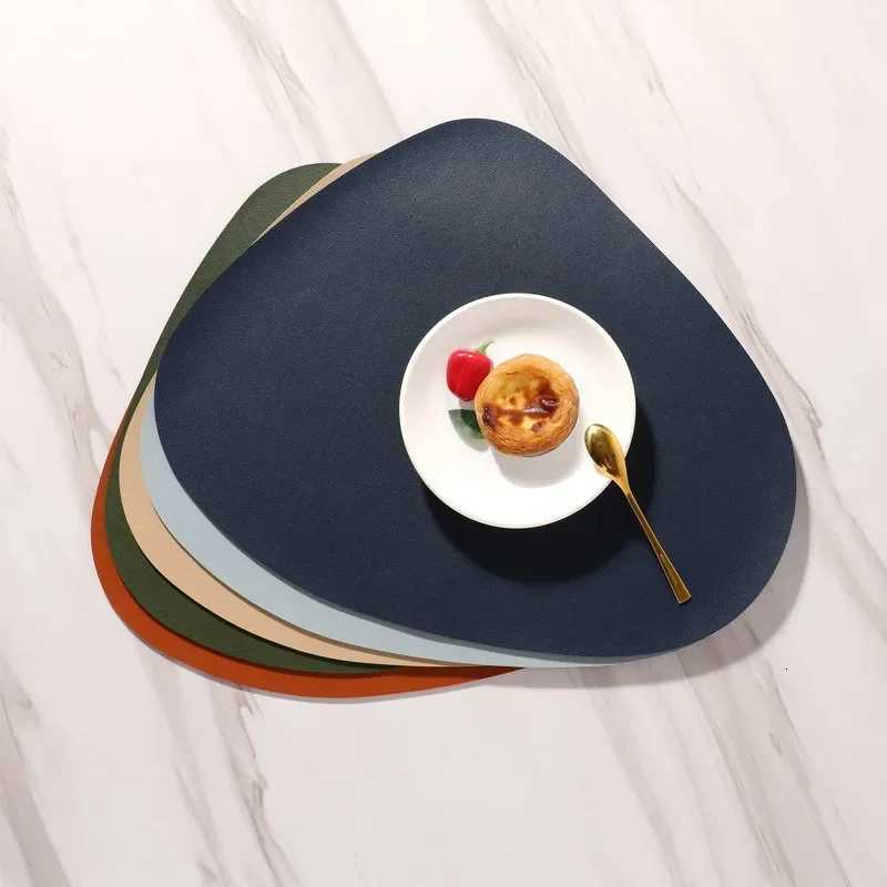 Water Droplet Shaped Dining Mat Western Style Anti-Slip PU Table Mat for Hotel Home Picnic Washable Placemat with Autumn Theme C251122
