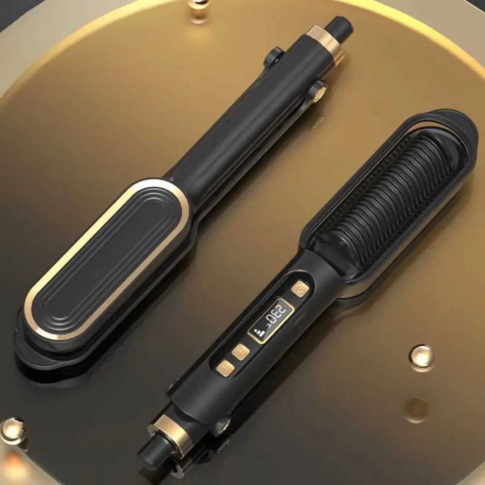 Anti Scald Electric Hair Straightening Comb 2 in 1 Fast Heating Negative Ion Straighten Brush Smooth Comb Teeth DetanglingT251122