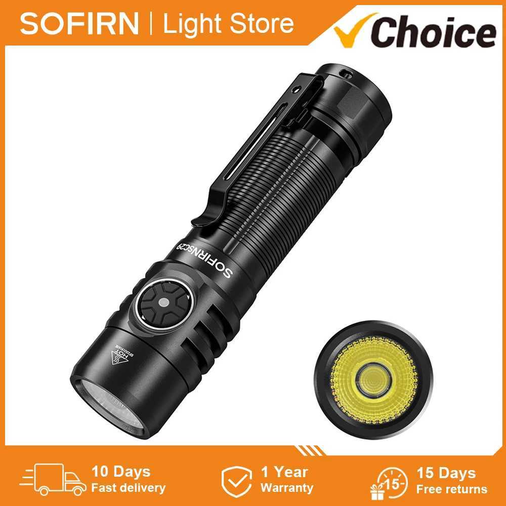 Sofirn SC29 XHP50B LED 3000Lm Type-C Rechargeable Flashlight Protable Powerful 21700 Torch EDC Flash Light IPX8 for Camping C251122