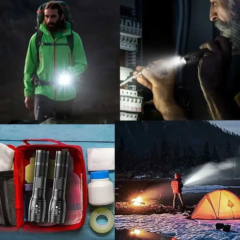 High Power LED Flashlight Aluminum Alloy Zoomable Tactical Torch USB Charging Waterproof Outdoor Light For Camping Lantern C251122
