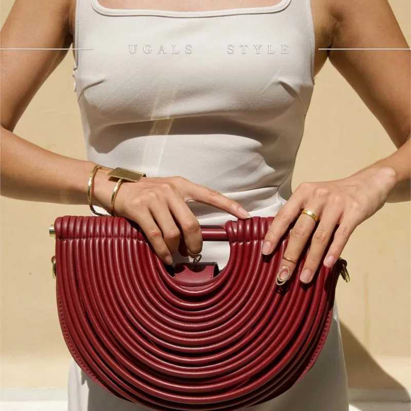 Noodle Half Moon Handbag Evening Clutch Purses For Women Golden Crossbody Bag Wedding Dinner Party Luxury Designer Wedding K251121