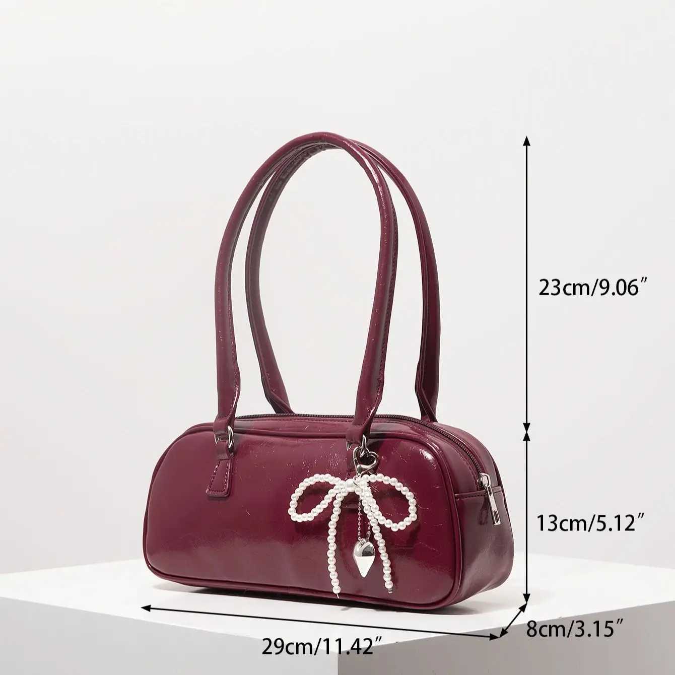 Premium Style Pu Shoulder Bag Suitable for Bowling Minimalist Womens Handbags Womens Work Bags Elegant Womens Bags Burgundy WalletsW250420
