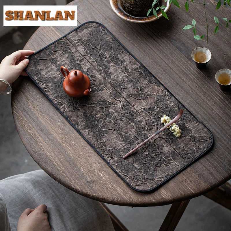 Fragrant Cloud Gauze Frozen Plum Blossom Tea Table Mats Luxury Tea Flag Drink Coaster Household Dinner Table Cloth Mat For Tea C251122