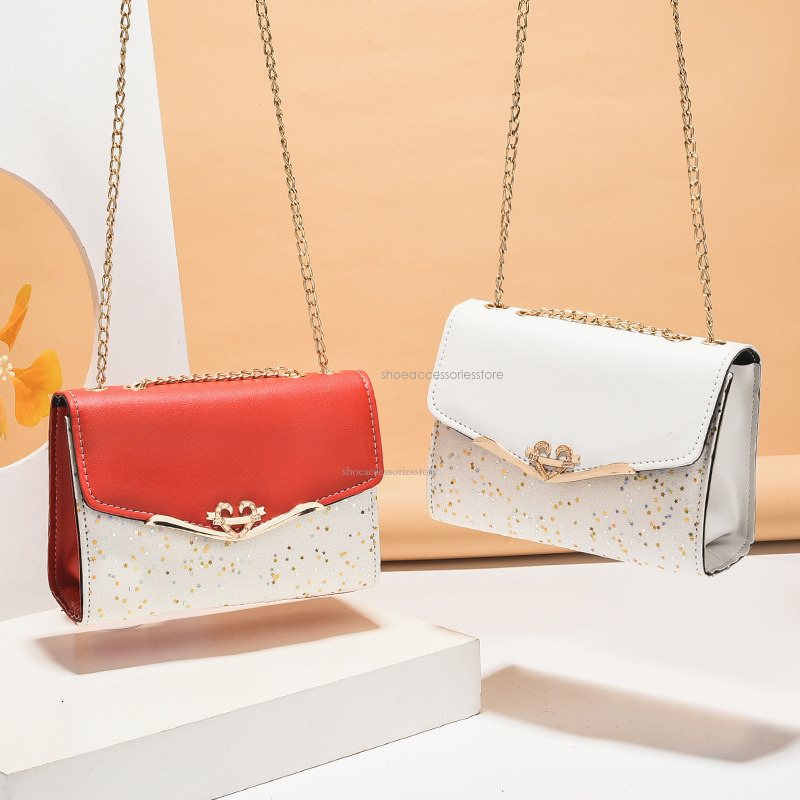 2025 New Designer Korean Crossbody Women's Chain Fashion Multi Functional High End Shoulder Bag Shining Trendy Bag