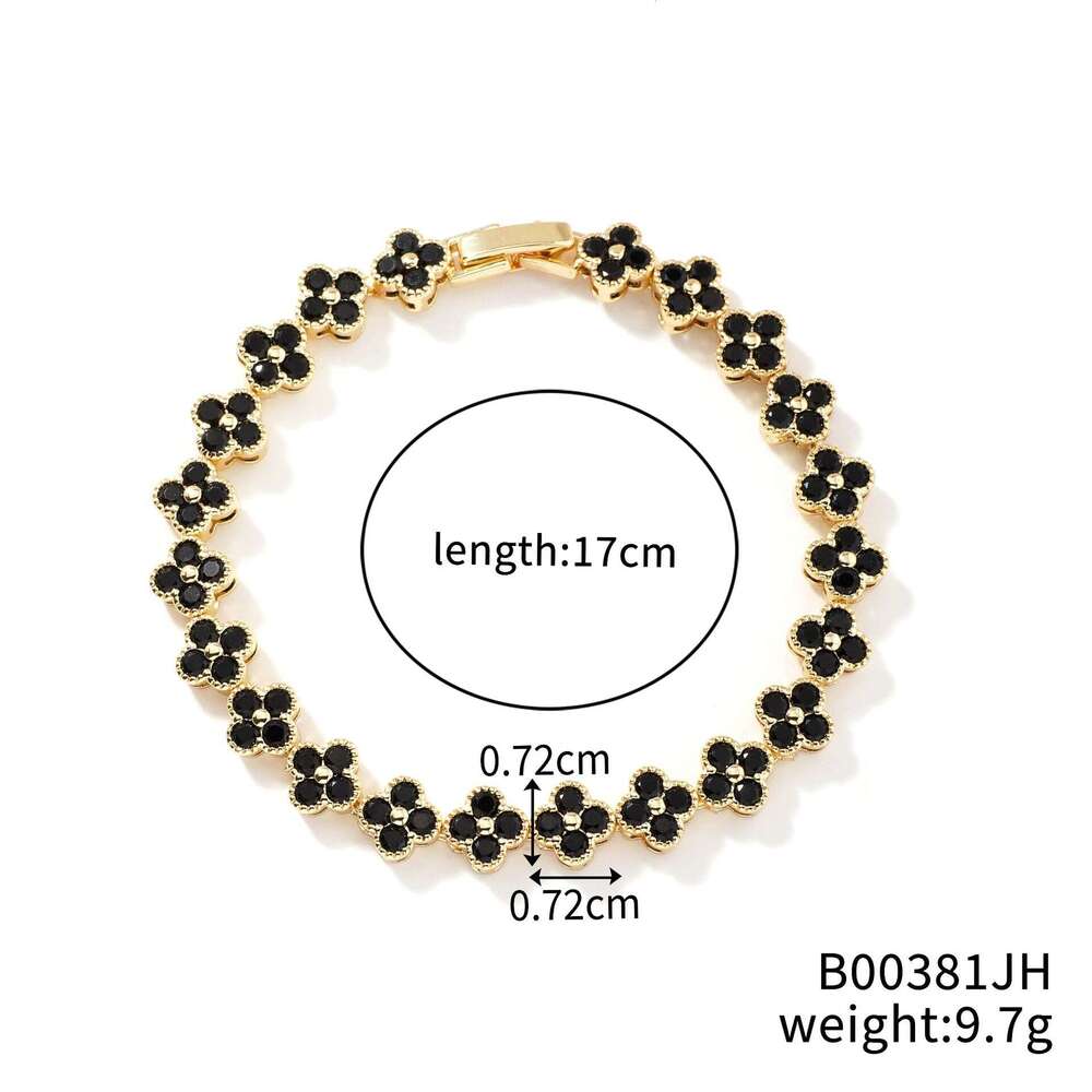 New Four Leaf Clover Bracelet with Colorful Zircon Fashion Design and Luxurious Hand Accessories