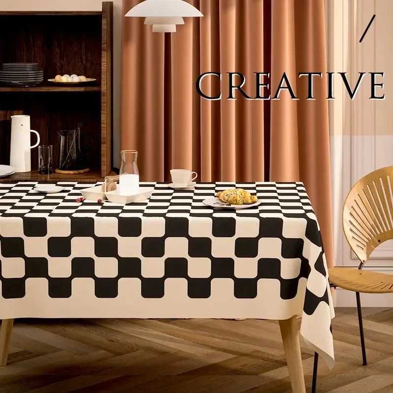 Nordic checkerboard tablecloth Art home table cover rectangular homestay fabric decorative For Wedding Birthday Party C251122