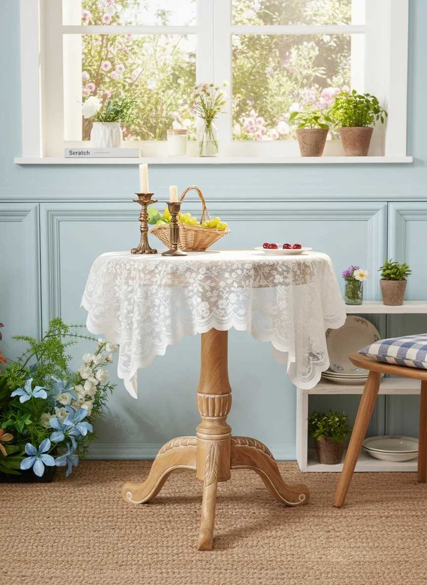 Universal Lace Microwave Oven Printer Dust Cover Home Bedside Table Simple Decorative Cloth Tea Table Cover Home Decor C251122