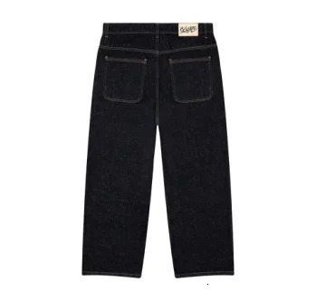 Y2K Minimalist Mens Jeans Retro Pocket Embroidered Loose Korean Casual Harajuku High Waist Aesthetic Couple Wide Leg Pants 250420