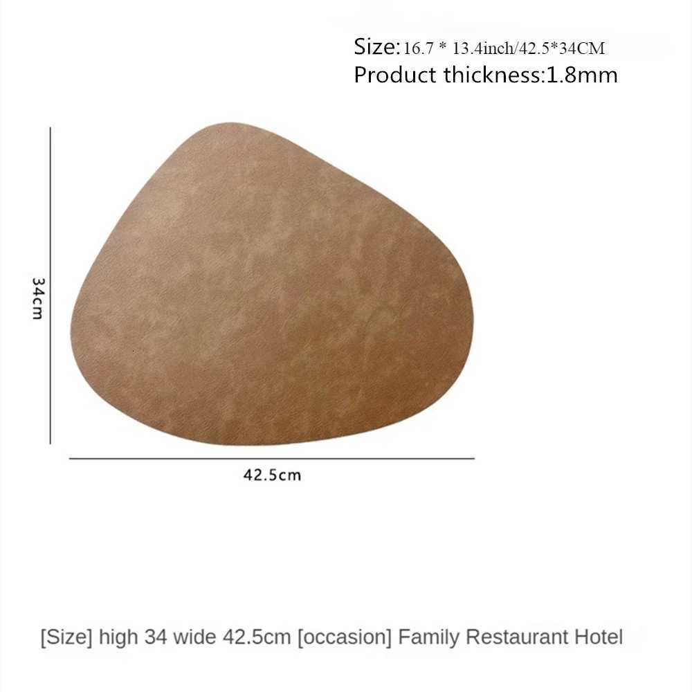 Nordic Teardrop PU Placemats Double-Sided Cowhide TextureWaterproof Oil-Proof Set 1/2/4/6/10 Pcs Dining TableHotel Home Deco C251122