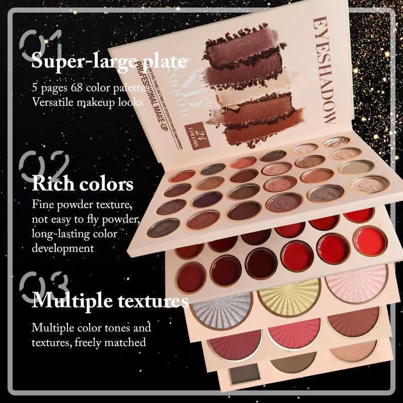 67-color multi-layered beauty book palette a makeup book that combines eyeshadow blush contouring and highlighterrich colorsT251122