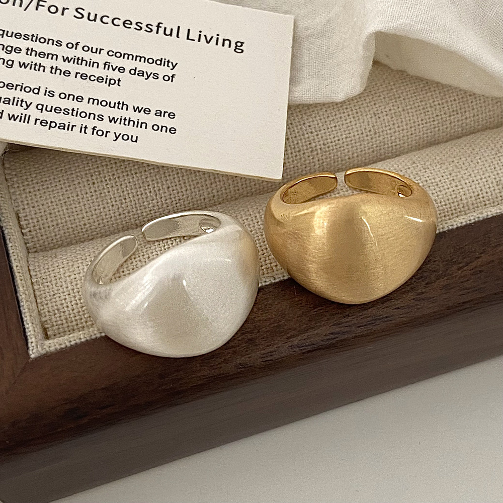 Brushed ring for womens index finger High quality gold designer diamond rings designer for women engagement men love ring rings ins trendy simple ring - view 5