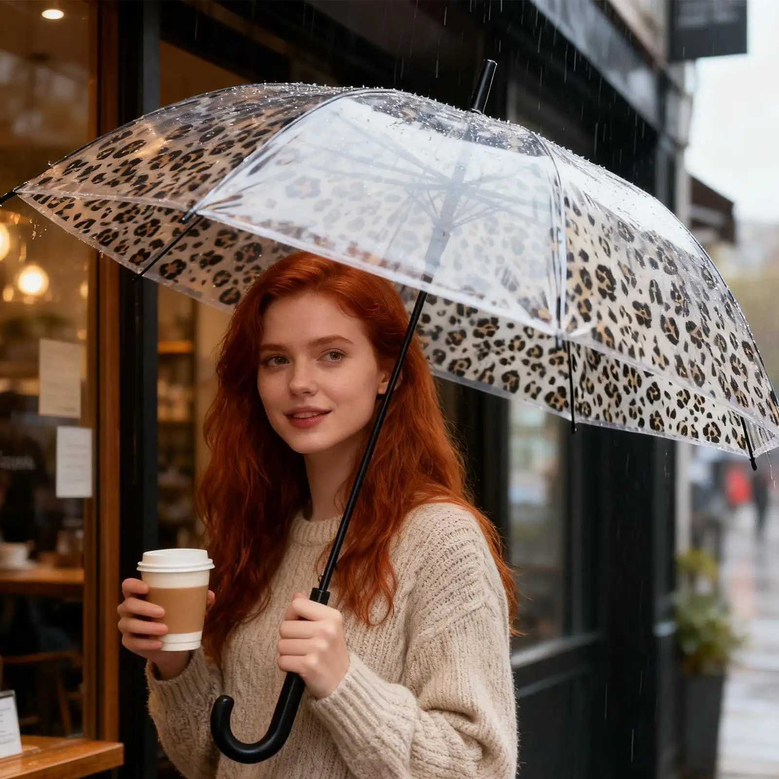 Umbrellas For Rain Automatic Open Dome Canopy Clear Windproof Bubble Stick Umbrella For Adult Men Women Boys Girls WalkingM251122