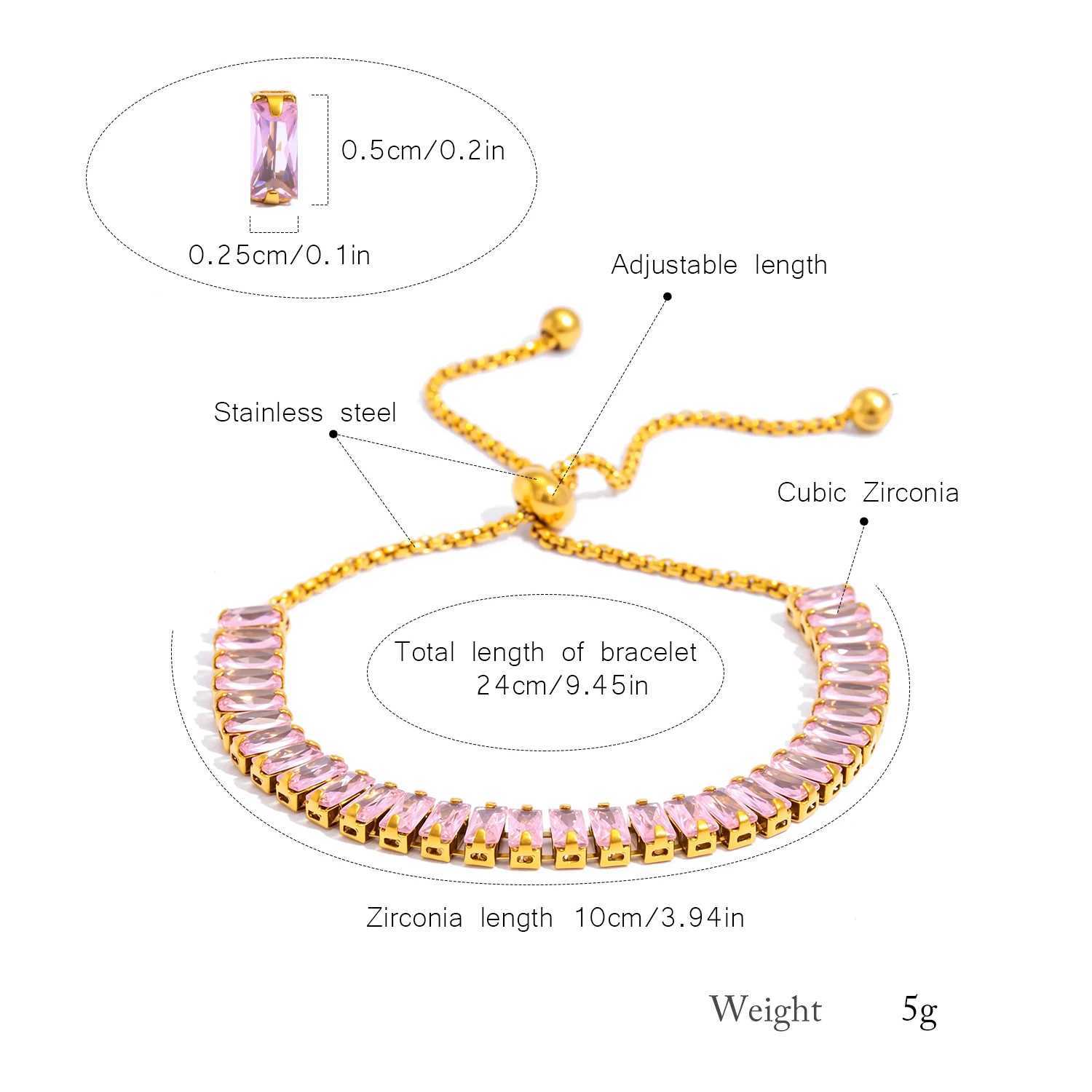 Womens Adjustable CZ Bracelet - Sparkling Zirconia Chain Shines on Hypoallergenic Stainless Steel Dazzling Everyday Jewelry J251122