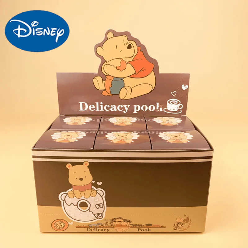 Disney Cute 6pcs Cartoon Food Winnie The Pooh Series Mystery Blind Box Stitch Desktop Ornaments Model Kids Toys Christmas Gift Z250422