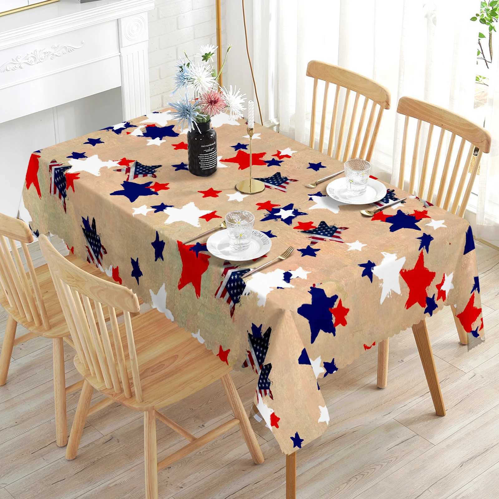 1 Piece Vintage Star Pattern Printed Tablecloth 4 SelfAdhesiveS tickersE mbossedE dgesS uitablef orH omeK itchenL ivingR oomD iningT ableB alconyC C25
