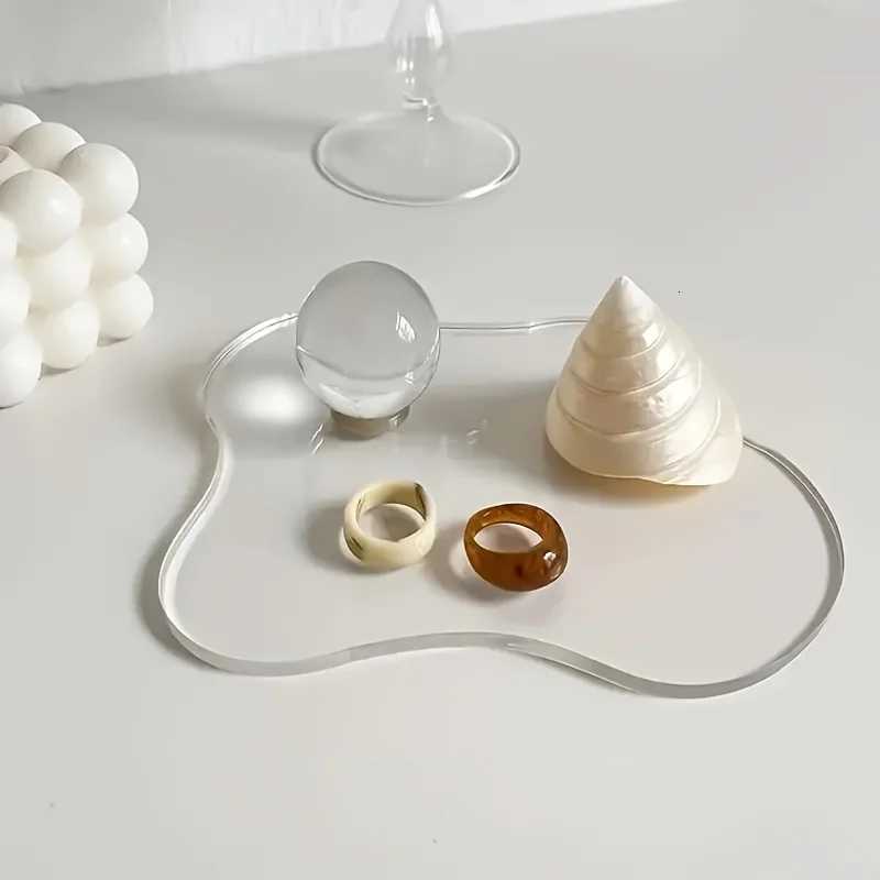 1 abstract cloud shaped acrylic coaster polished metal finish versatile jewelry display and coaster C251122