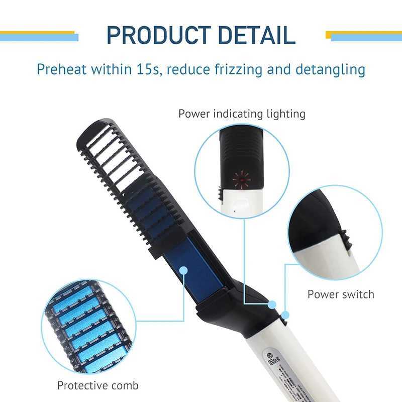 Multifunctional Electric Hair Comb Brush Beard Straightener Beard Straightening Comb Straight Hair Curler Styling Tools for MenT251122