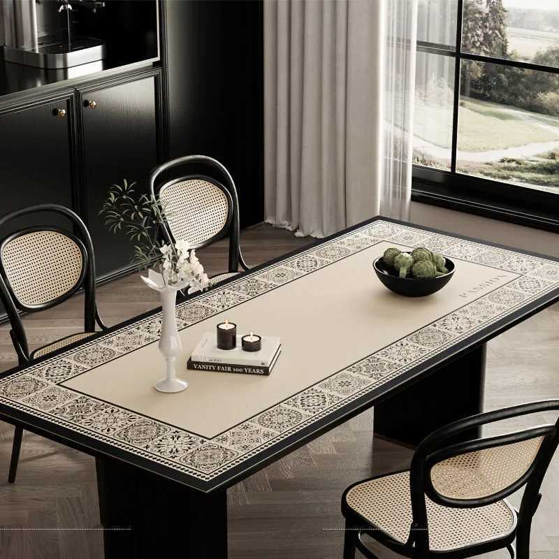 Retro Leather Dining Table Mat New Light Luxury Home Table Decoration And Accessories No-Clean Waterproof And Oil Customization C251122