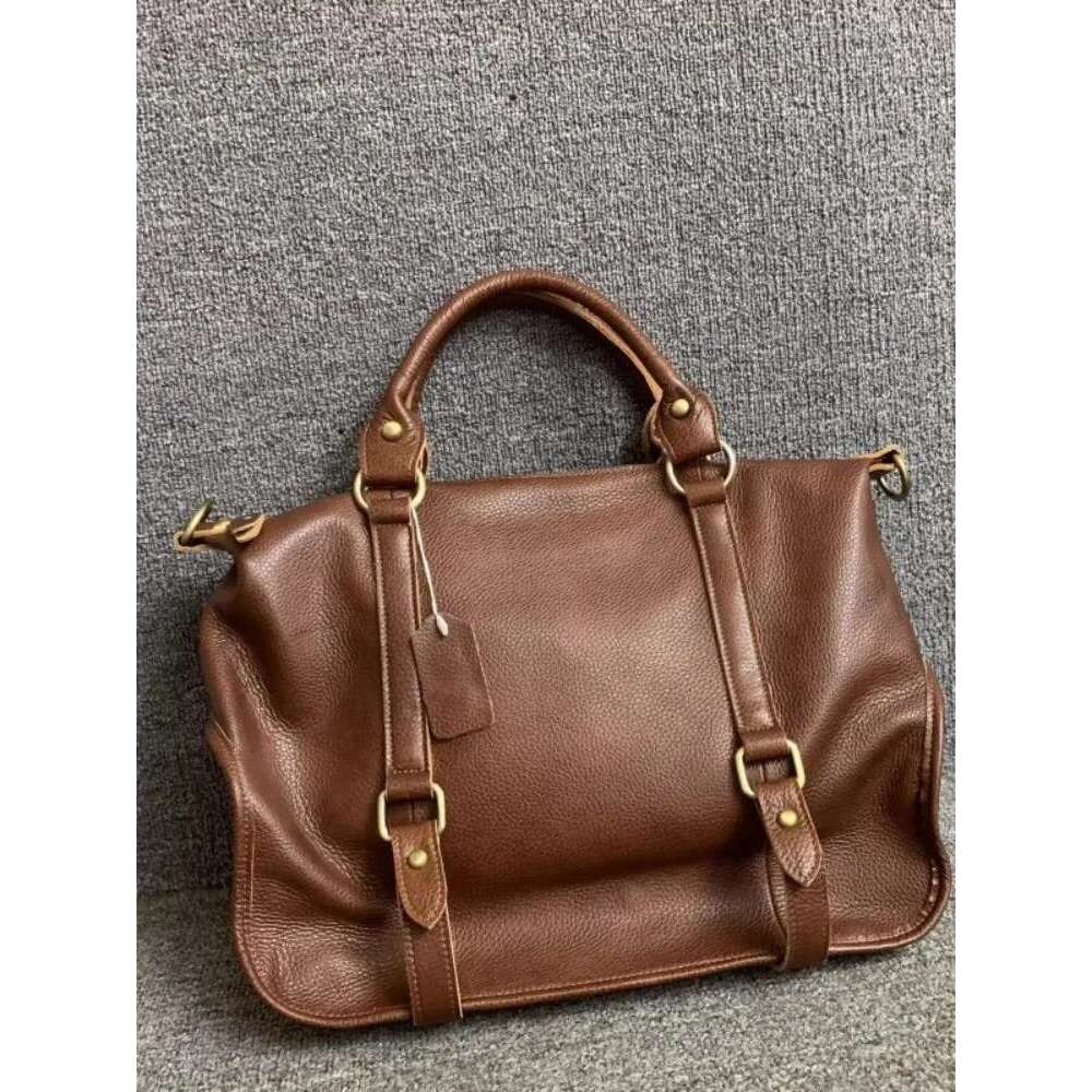 Office Ladies Large Capacity Satchels Cowskin Genuine Leather Handbag Totes Single Shoulder Bags Business Casual Messenger Bag Bag