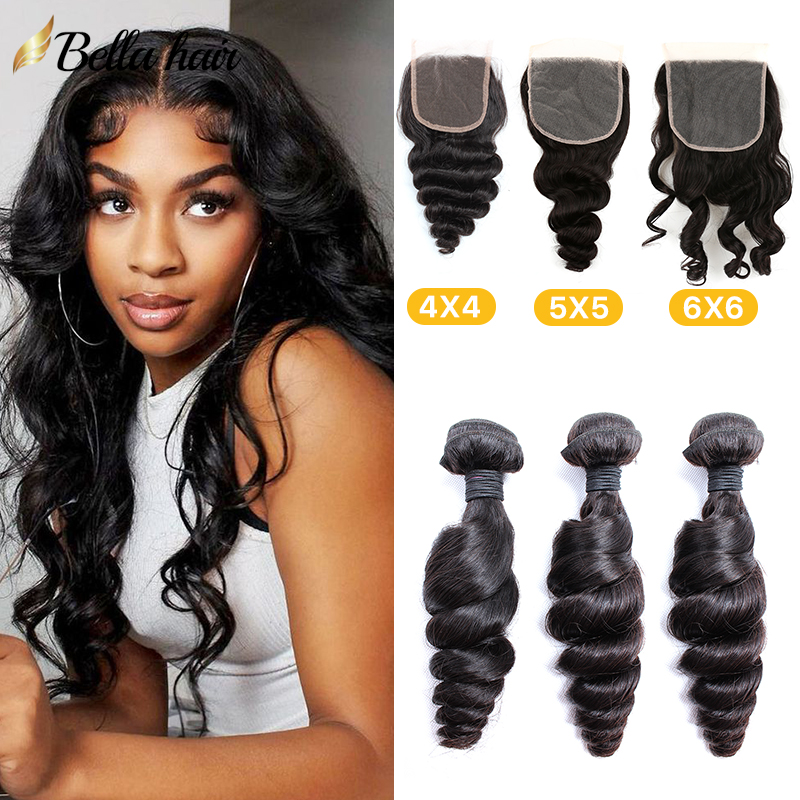 Peruvian Bundles With Top Lace Closure 4x4 5x5 6x6 Quality Closure For Black Women Girl 3 Hair Wefts Full Weave With Closure For Your Page Sew Tutoria
