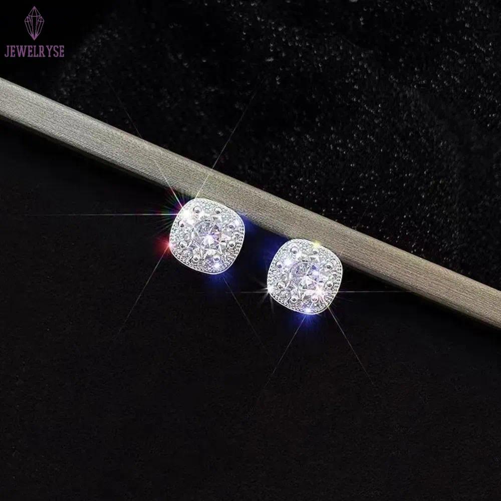 classic diamond earring desinger jewelry for men S925 silver six claw inlaid with diamond earrings hip-hop trend moissanite stone earrings studs Rock 