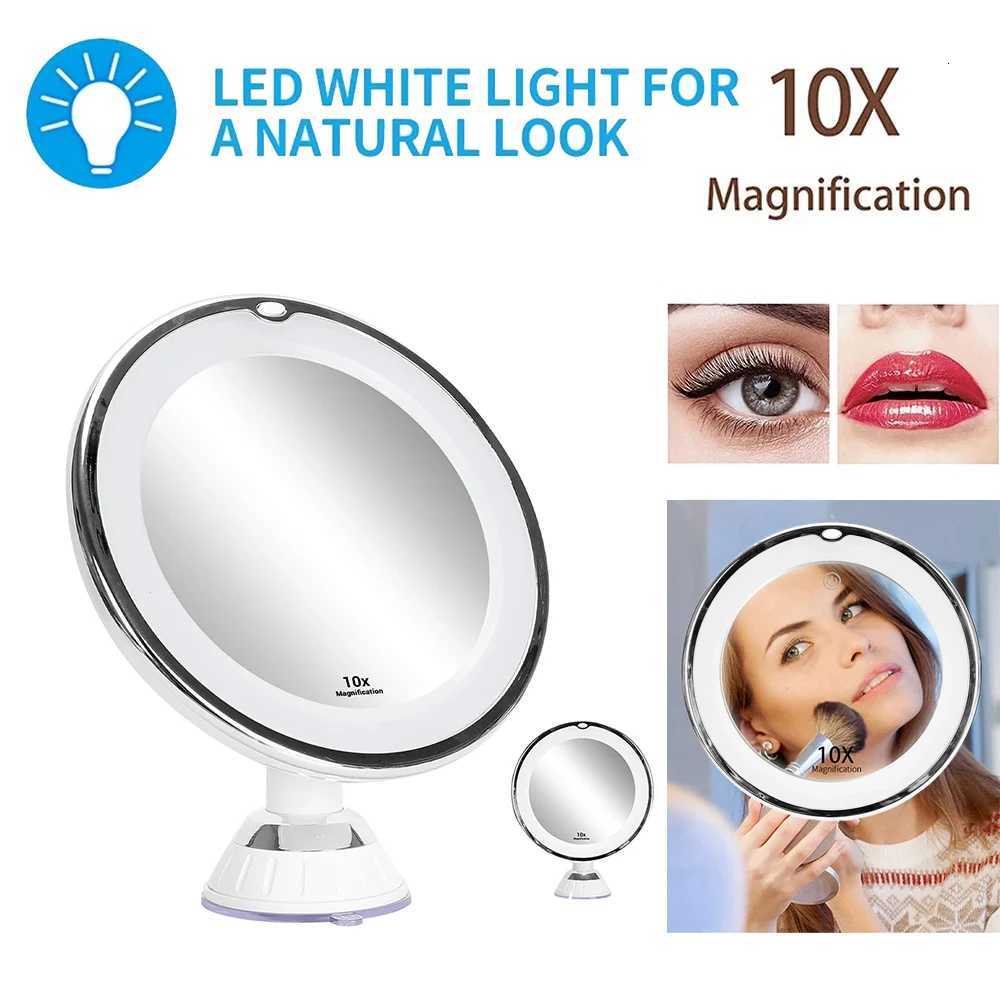 10X Magnifying Makeup Mirror with LED Light Adjustable HD Vanity Mirror 360 Degree Rotatable Bedroom Bathroom Cosmetic Mirror M251122