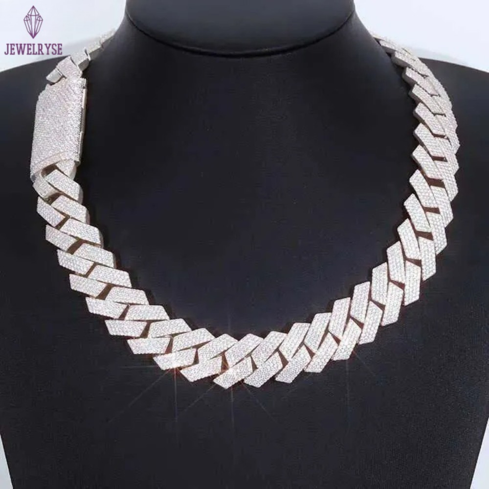 moissanite necklace designer jewelry cuban k chain Iced Out Pass Dia Tester Sterg Sier Necklace Vvs Moissanite chains for men necklaces20mm