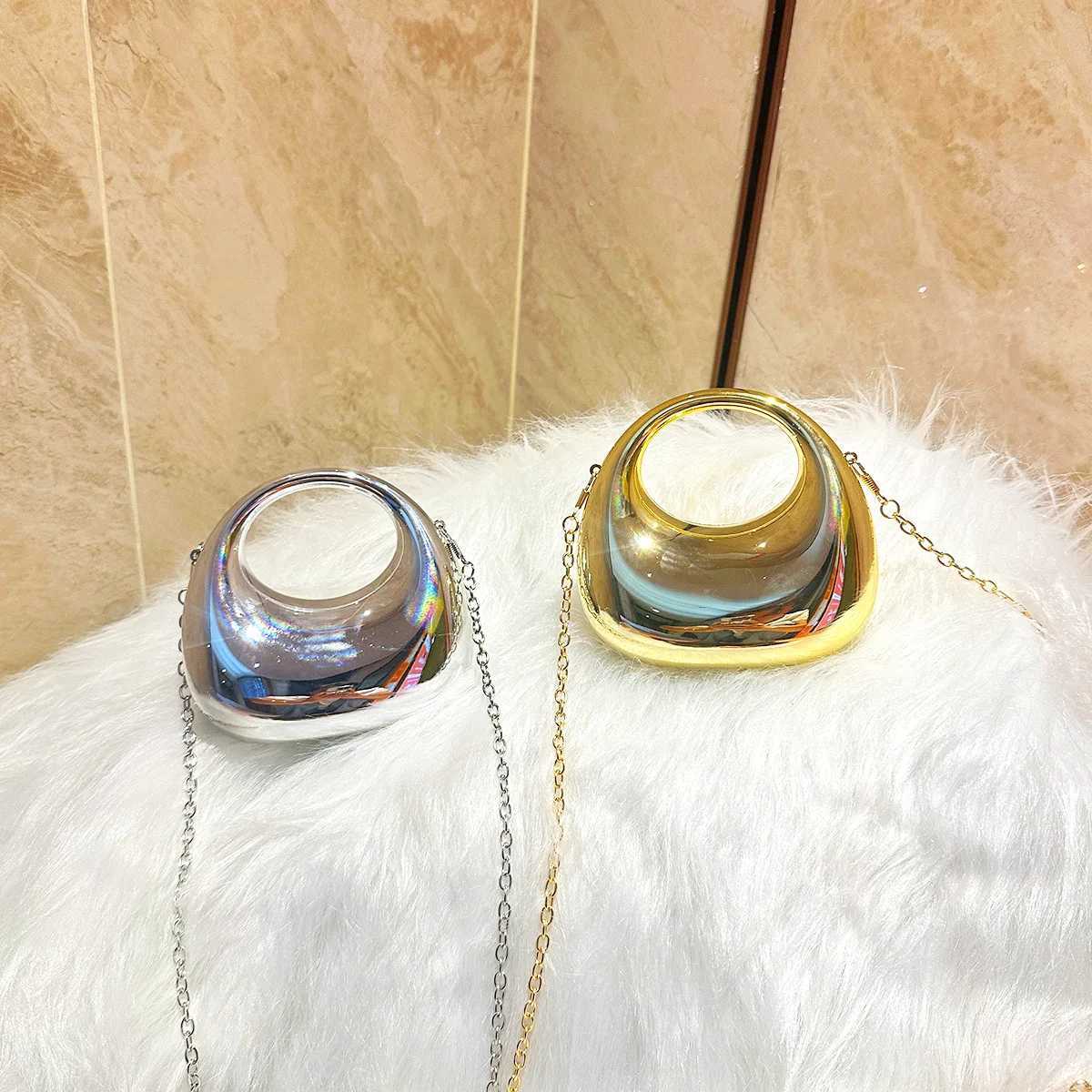 Fashionable Acrylic Handbag for Women New Personalized Bright Face Fashionable Metal Shoulder Crossbody Bag K251121