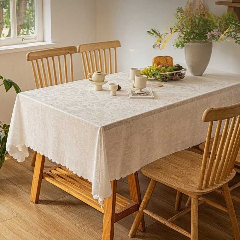 1pc Rural Style Lace Tablecloth Round Rectangular Tablecloth Restaurant Waterproof Tablecloth Coffee Table Kitchen Decoratio C251122