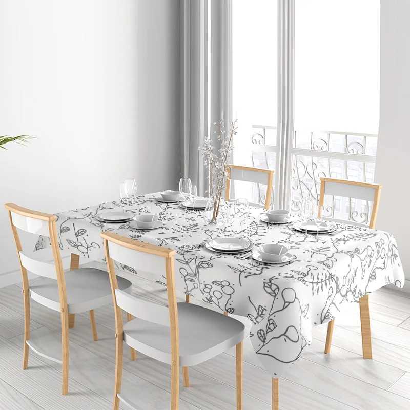 Stylish Printed Tablecloth Floral Pattern Rectangular Dining Cover Home Decor Soft Matte Fabric Easy Washable Table Linens for K C251122