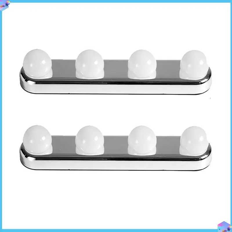 A43T 2 Piece 4 Bulb Punch-Free Led Mirror For Makeup Installation Suction Cup Vanity Battery Powered Bathroom Wall Lamp M251122