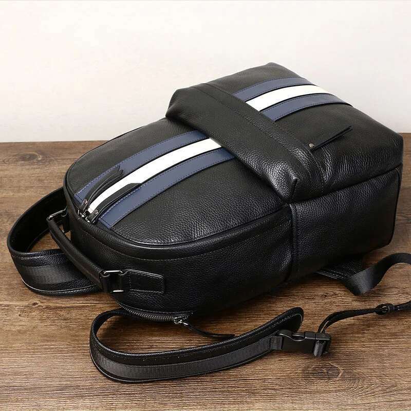 Cowhide Men's Backpack Large Capacity Business Travel Bag Casual Leather Business Computer Backpack Men's Advanced Sense - view 5