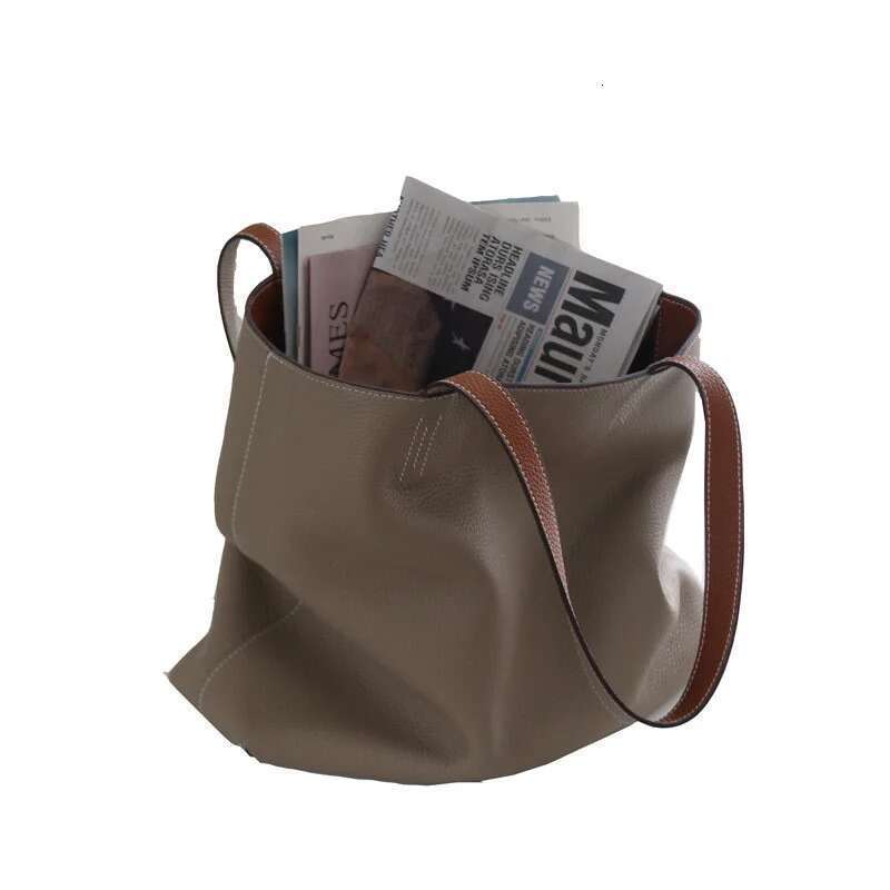 Fashion Double Sided Handbag Genuine Soft Leather Tote Shopping Mommy Lage Large Capacity Women S Bag Bag