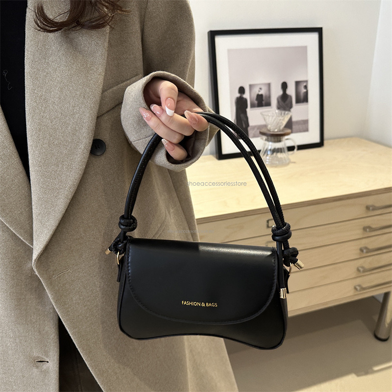 Solid Color Western Style Sloping Women's 2025 New Designer Luxury Korean Version Texture Fashion Shoulder Bag Fashion Handbag