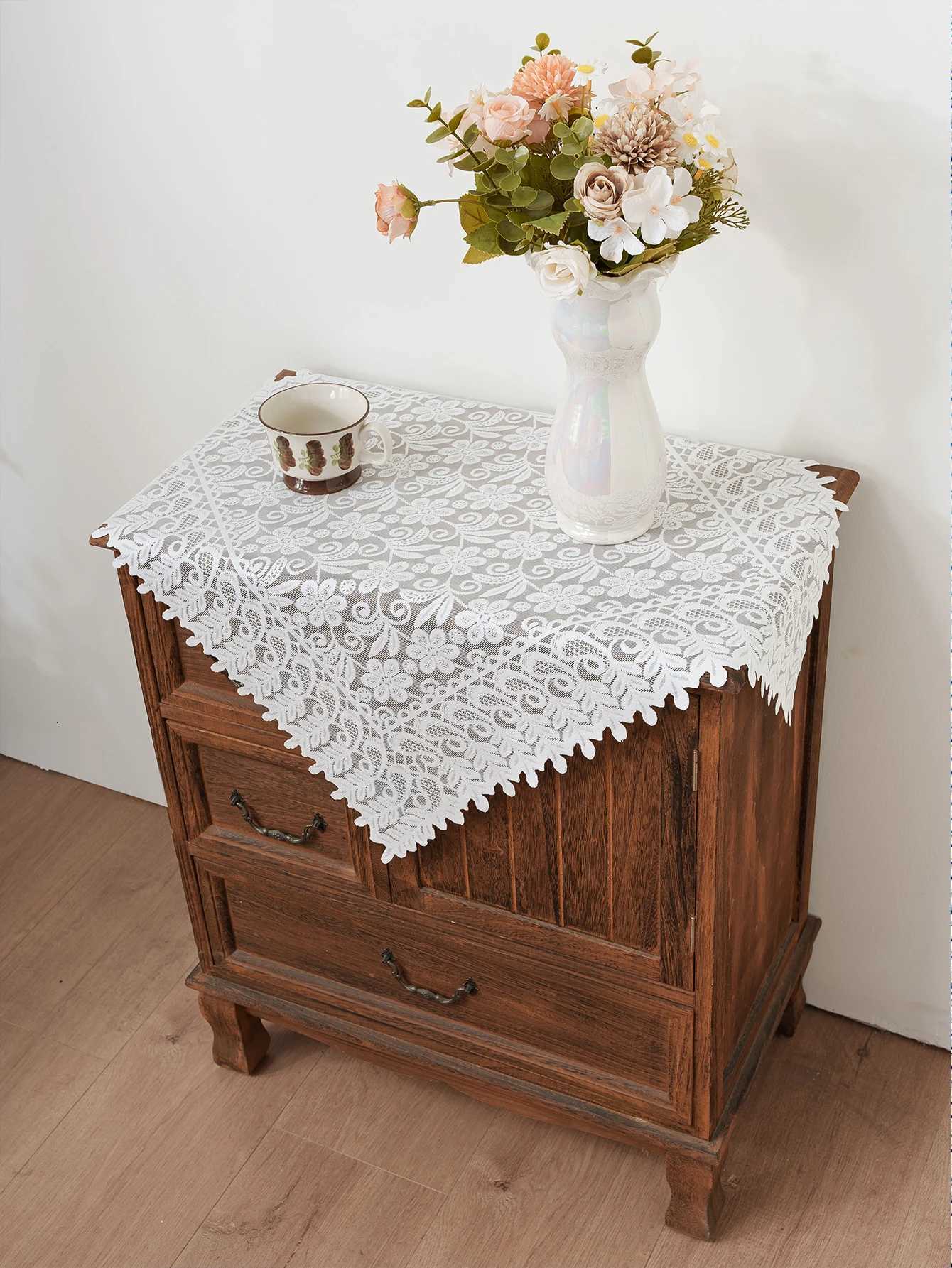 White Lace Fresh American Style Printer Dust Cover Tablecloth Multi-purpose Home Bedside Tablecloth for Fax Machine C251122
