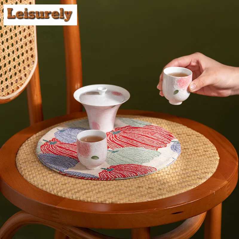 Cotton Linen Pumpkin Tea Table Mats Luxury Teapot Mat Drink Coaster Dinner Table Cloth Mat Teaset Decorations Supplies Craft C251122