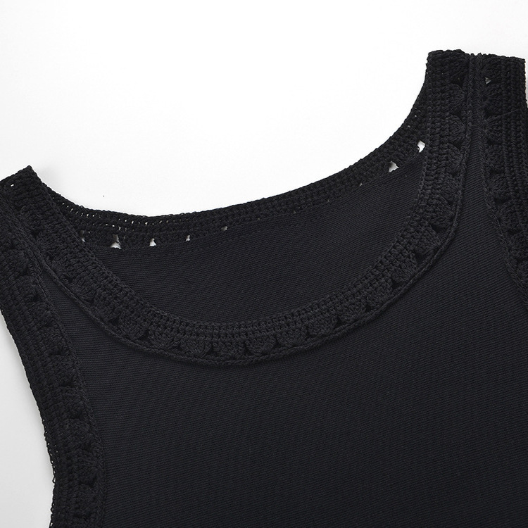 Black Fringe Knitted Dress New Arrival Sexy Bodycon Midi Dress with Hollow Out Design