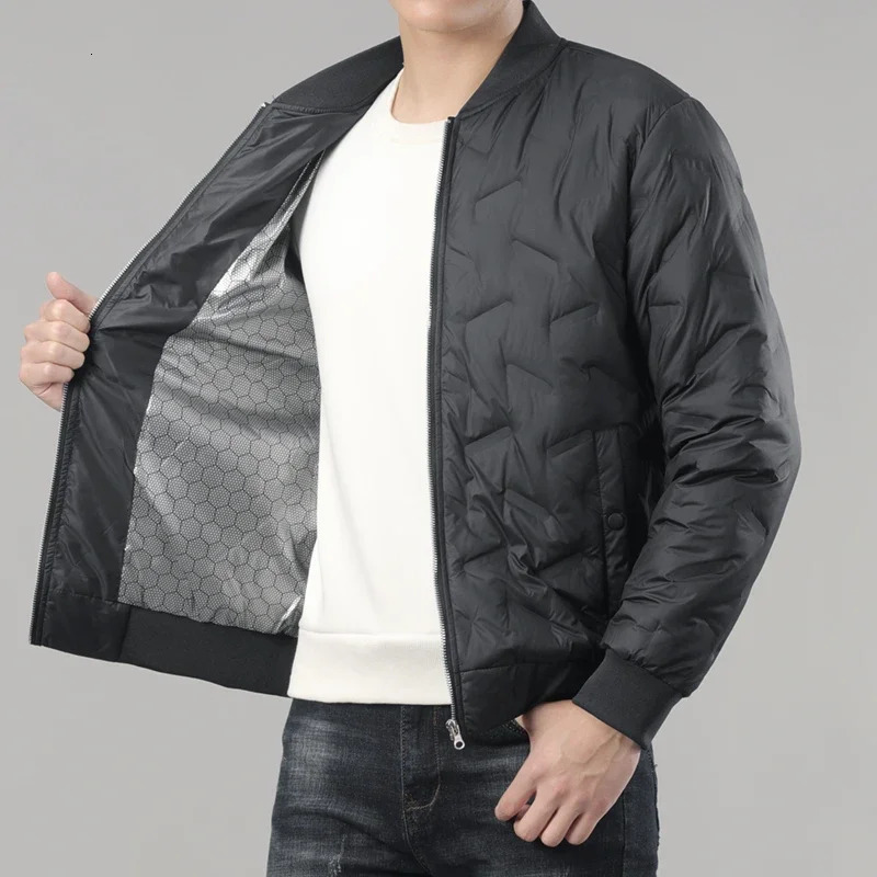 Winter Mens Down Jacket Business Casual Stand Collar Windbreaker White Duck Padded Lightweight Puffer Coat Big Size 8XL 251110