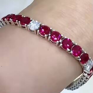 Custom Blue Moissanite Tennis Bracelets Wholesale Iced Out Hiphop 925 Sterling Silver Bling Tennis Bracelet