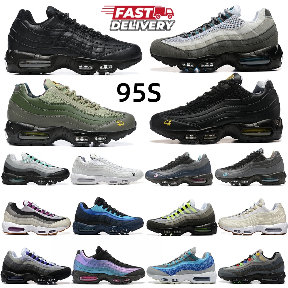 Designer shoes 95 running shoes men's and women's sports shoes triple black and white turquoise sun red flat shoes breathable 95s outdoor sports shoes 40-48