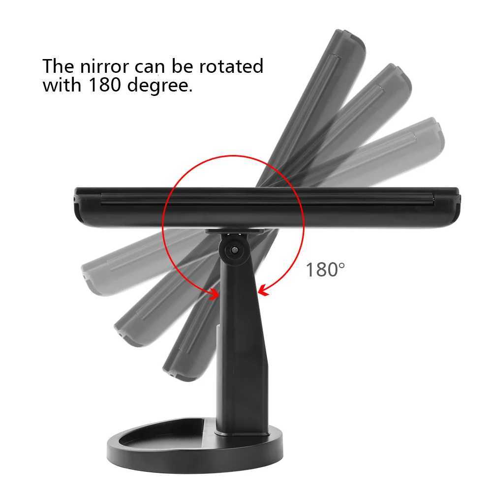 LED Light Makeup Mirror Foldable Touch Dimming Beauty Makeup Mirror 10 Times Magnification Round Mirror USB Square Desktop M251122