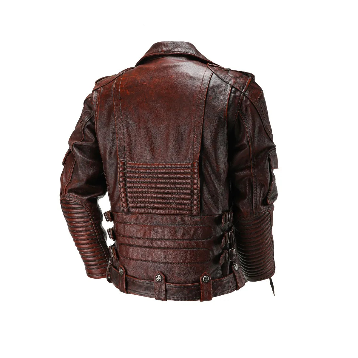 Copersian Mens Natural Leather Motorcycle Jacket Top Layer Causal Vintage Retro Moto Suit Leather Coat Drop 251112